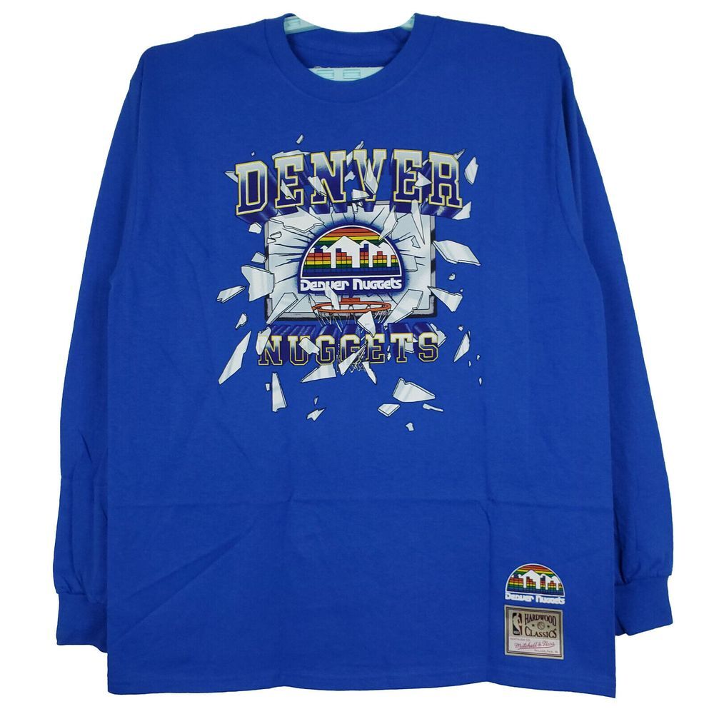 Denver Nuggets Mitchell & Ness NBA‎ L Large Longsleeve Shirt Shattered Art NWT